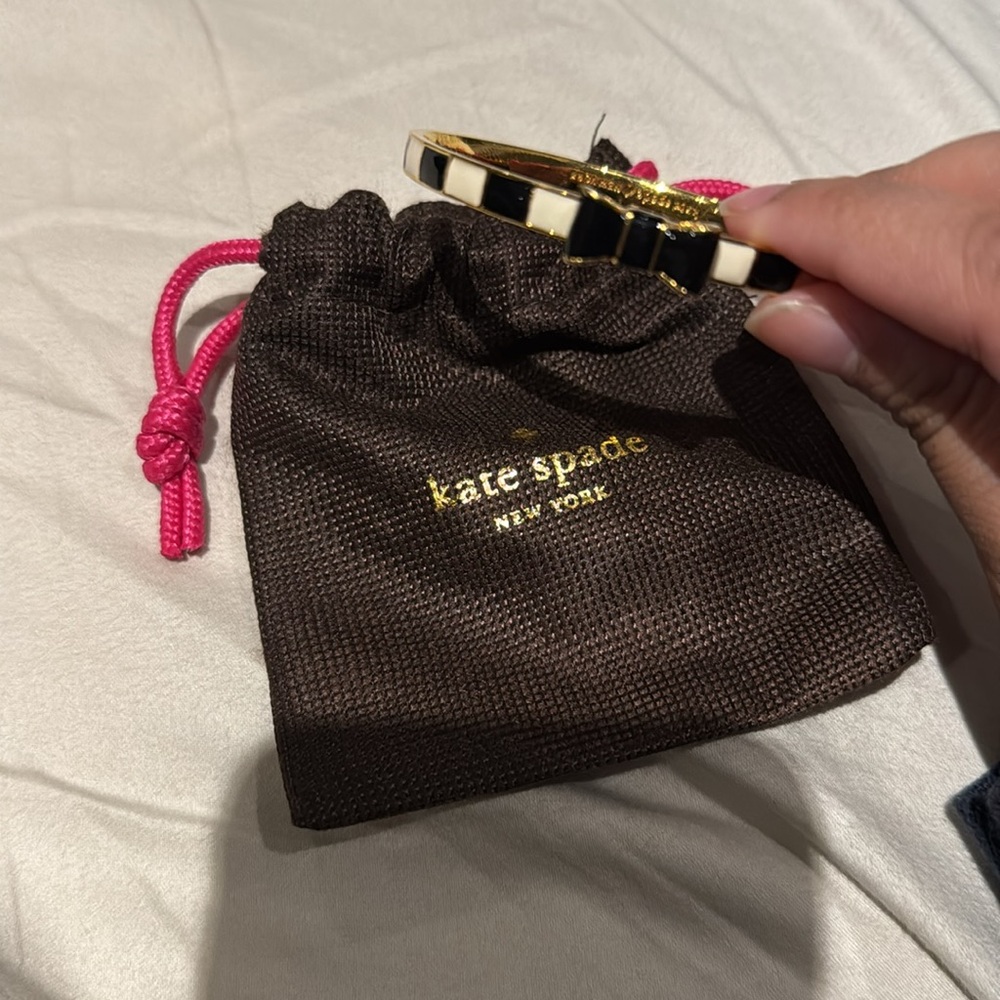 Kate Spade Black and White Striped Bangle